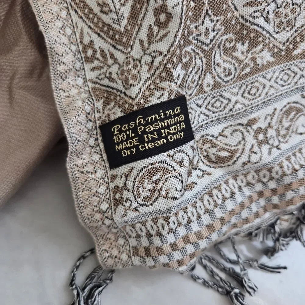 Pashmina Beige and Brown Scarf